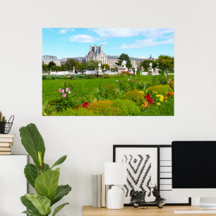Paris. France.  Tuilries Garden. Louvre Poster