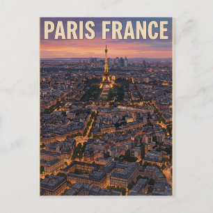 Paris France Vintage Anime Travel Postcard
