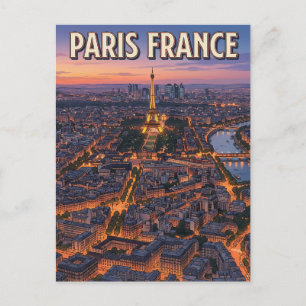 Paris France Vintage Anime Travel Postcard