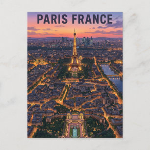 Paris France Vintage Anime Travel Postcard
