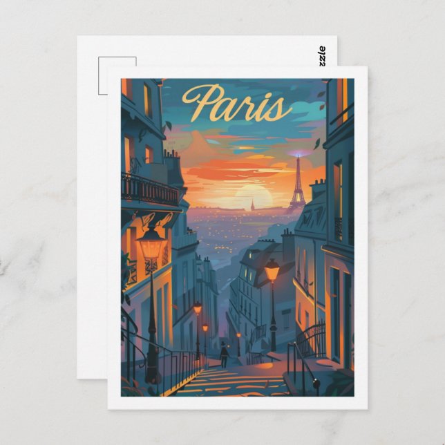 Paris France Vintage Famous Travel Place Postcard (Front/Back)