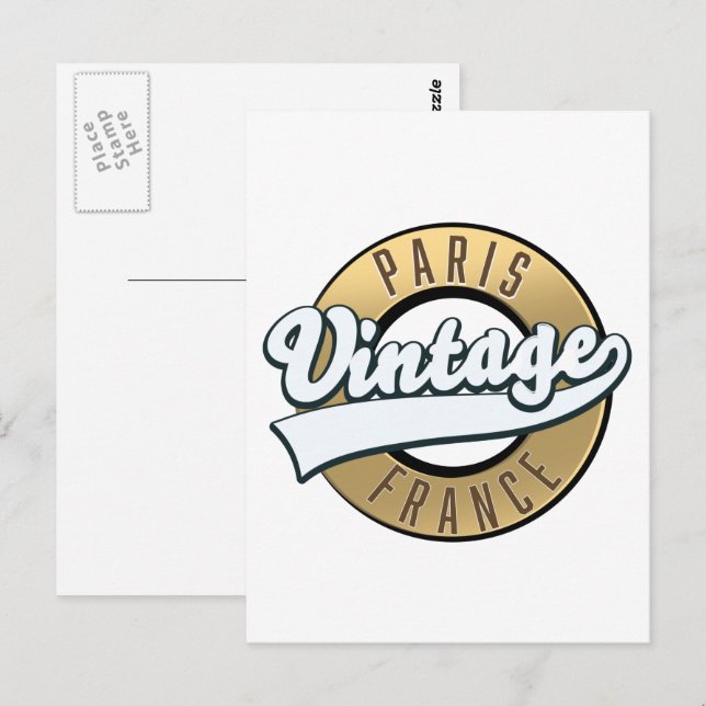 Paris France vintage logo Postcard (Front/Back)