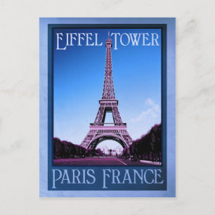 paris france vintage look postcard