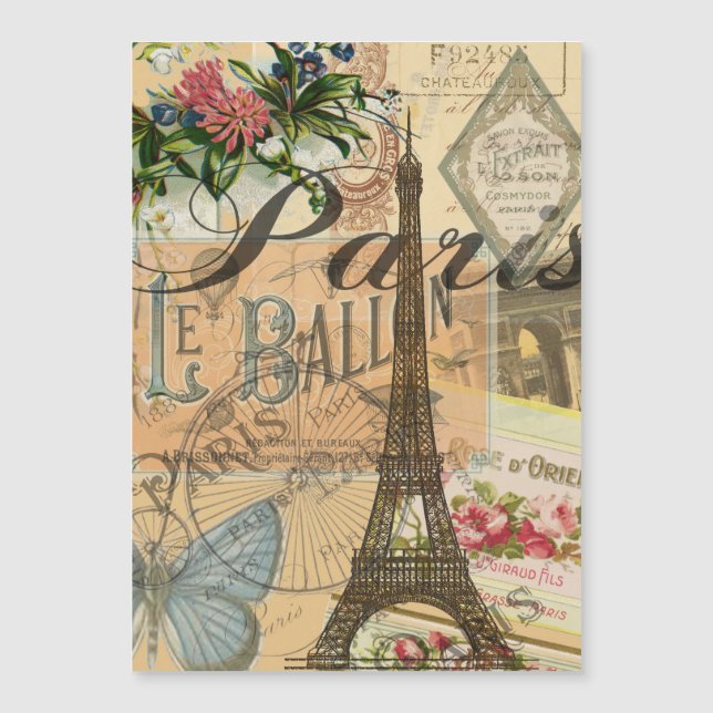 Paris France Vintage Travel Colourful Artwork (Front)