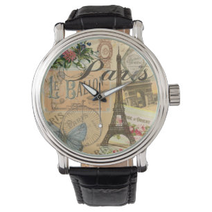 Paris France Vintage Travel Colourful Artwork Watch