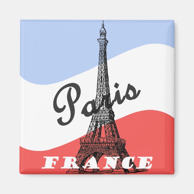 Paris France vintage travel magnet (Front)