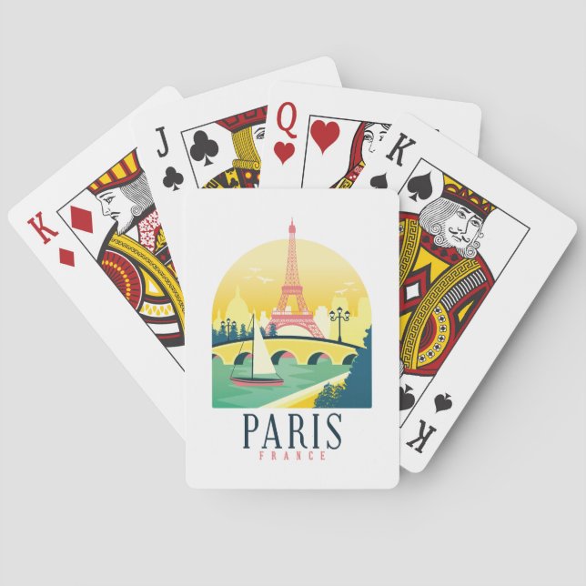 Paris France Vintage Travel  Playing Cards (Back)