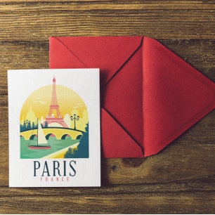 Paris France Vintage Travel     Postcard