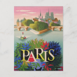 Paris France Vintage Travel postcard