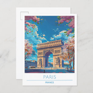 Paris France Vintage Travel  Postcard