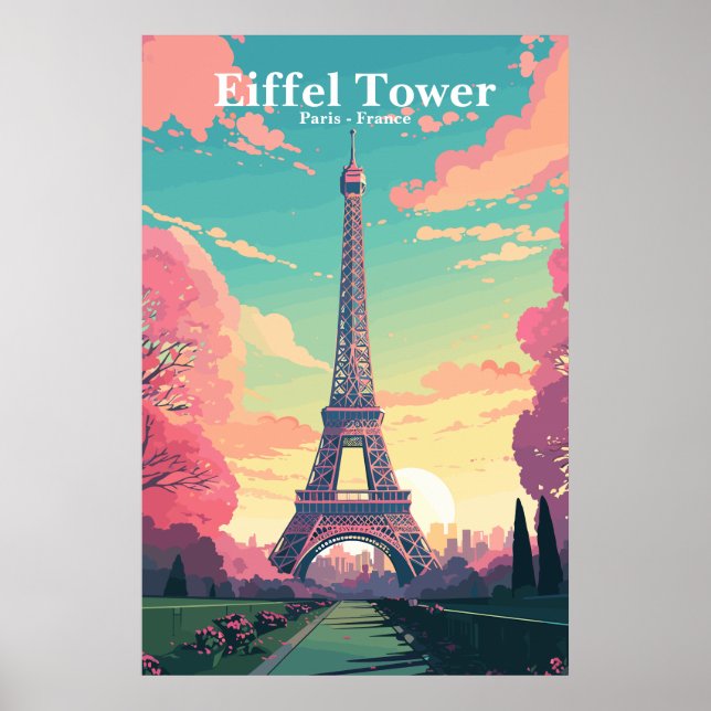 Paris france vintage travel poster (Front)