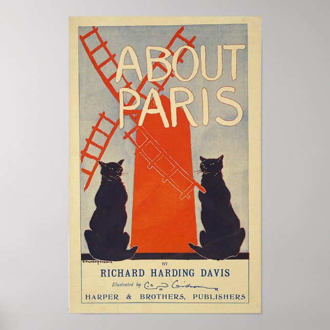 Paris France Vintage Travel Poster (Front)