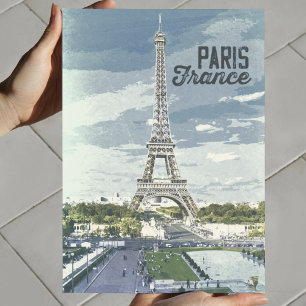 Paris France Vintage World Travel Retro Art Poster