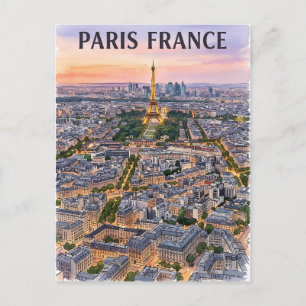 Paris France Watercolor Travel Sketch Postcard