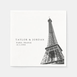 Paris France Wedding Eiffel Tower Paper Napkin