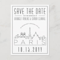 Paris, France Wedding | Skyline Save the Date