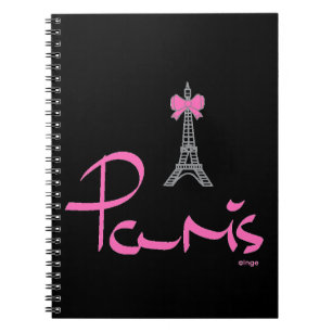 Paris,-France-with-Pink-Bow Notebook