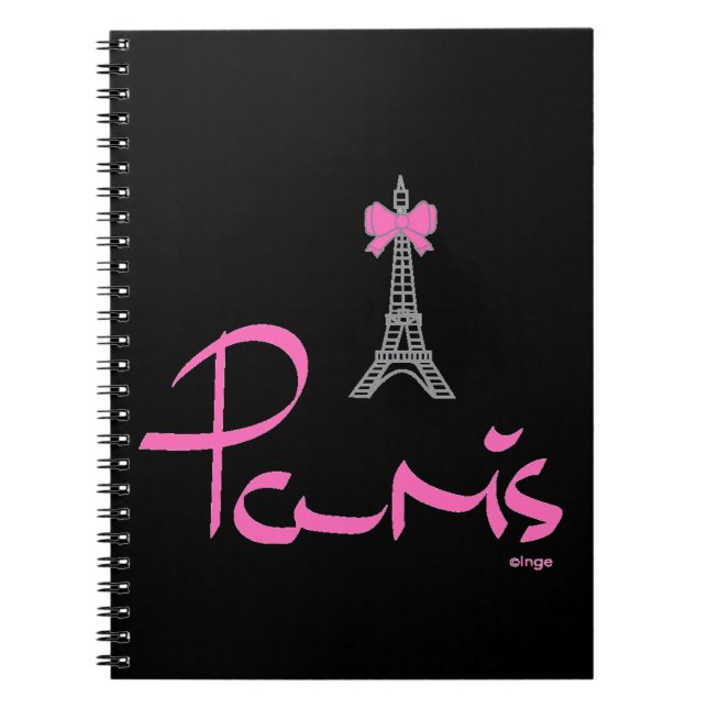 Paris,-France-with-Pink-Bow Notebook (Front)