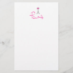 Paris,-France-with-Pink-Bow Stationery