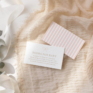 Paris French Bow Baby Shower Books for Baby Enclosure Card
