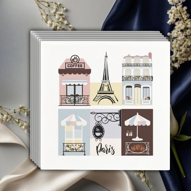 Paris French Cafe Patisserie Baby Shower  Napkin (Creator Uploaded)