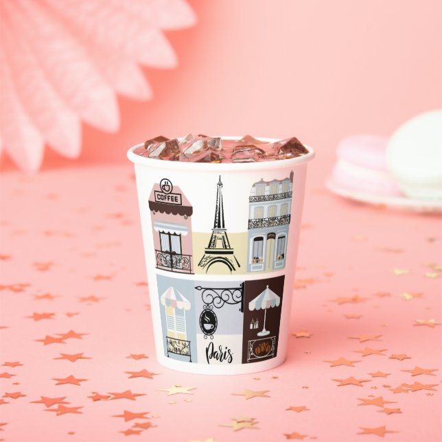 Paris French Cafe Patisserie Baby Shower  Paper Cups (Insitu)