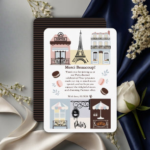 Paris French Cafe Patisserie Baby Shower  Thank You Card