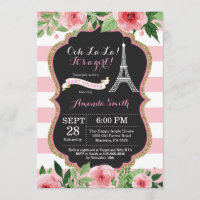 Paris French Eiffel Tower Baby Shower Invitation