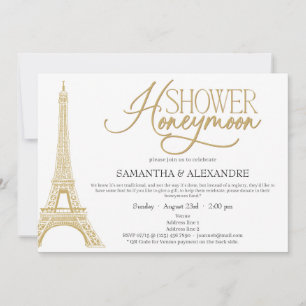 Paris French Honeymoon Fund Couples Wedding Shower Invitation