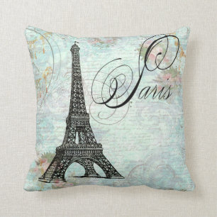 Paris French Ornate Eiffel Tower Cushion