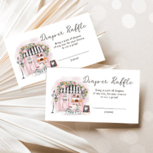 Paris French Patisserie Shower Diaper Raffle Card