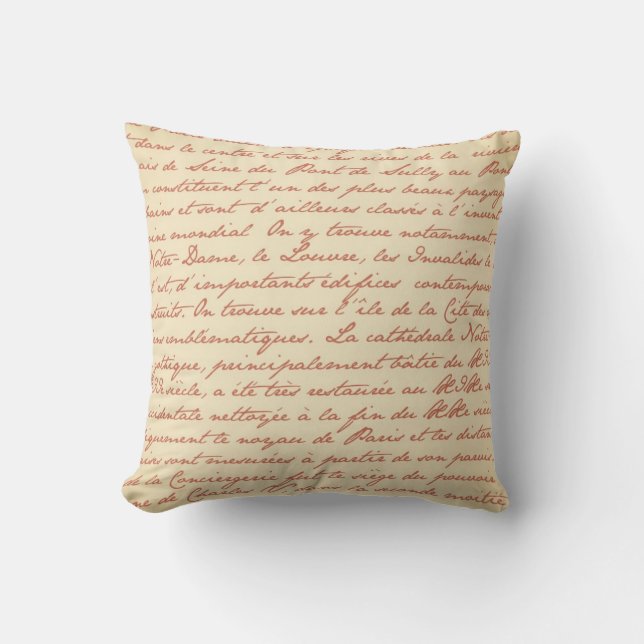 Paris French Throw Pillow (Front)
