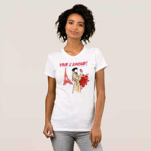 Paris Girl Aesthetic – Romantic Eiffel Tower Desig T-Shirt