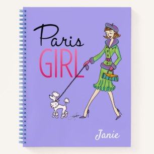 Paris Girl Fashion Illustration Personal Travel Notebook