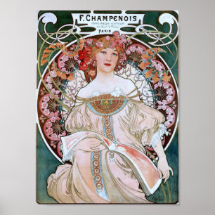 Paris Girl in Light Pink Dress Poster