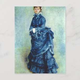 Paris girl the lady in blue by Pierre Renoir Postcard