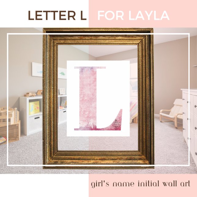 Paris Girly Pink Letter L Monogram Poster (Creator Uploaded)