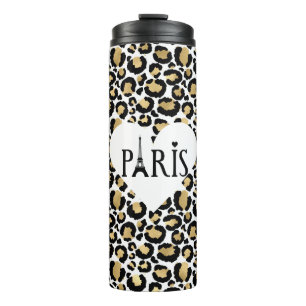 Paris Gold Leopard Thermal Tumbler
