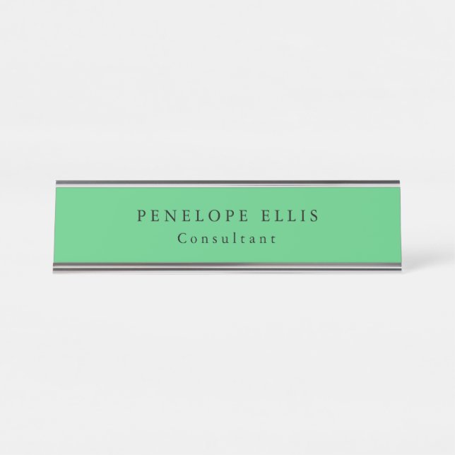 Paris Green Unique Original Classical Professional Desk Name Plate (Front)
