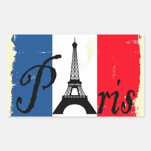 Paris grunge rectangular sticker