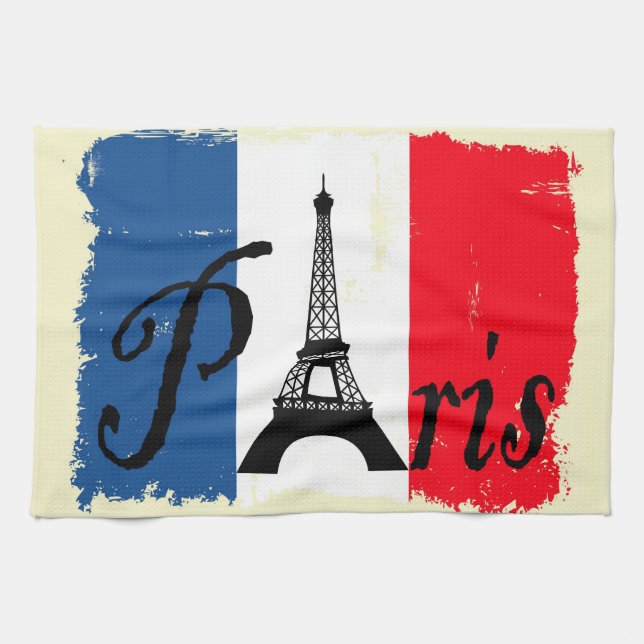 Paris grunge tea towel (Horizontal)