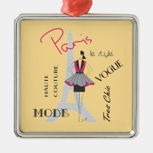 Paris Haute Couture, Fashion, Eiffel Tower Metal Tree Decoration
