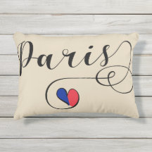 Paris Heart Accent Pillow, France