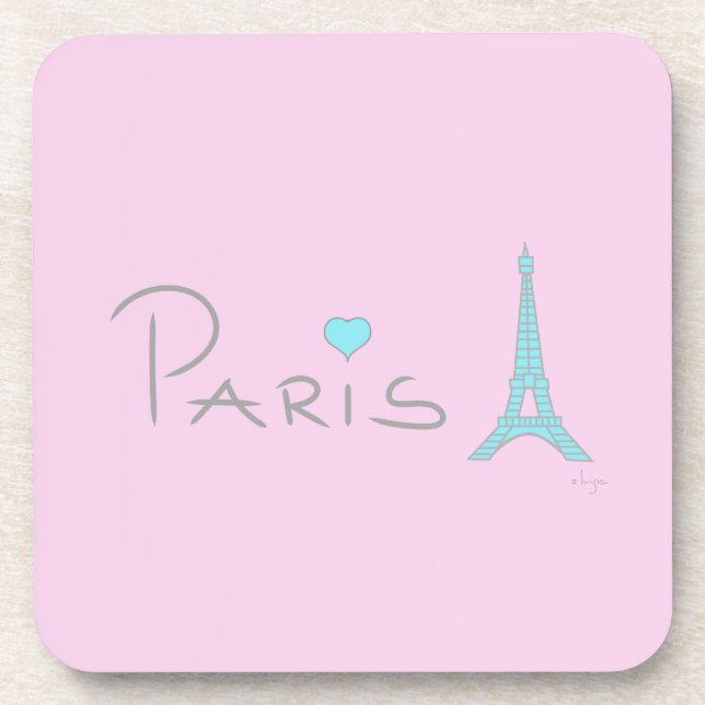 Paris Heart Eiffel Tower Coaster (Front)