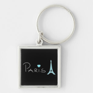 Paris Heart Eiffel Tower Key Ring