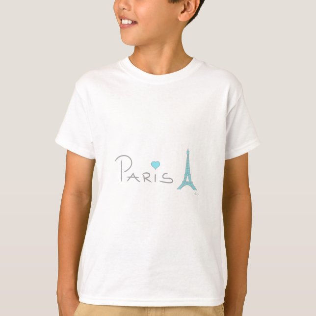 Paris Heart Eiffel Tower T-Shirt (Front)