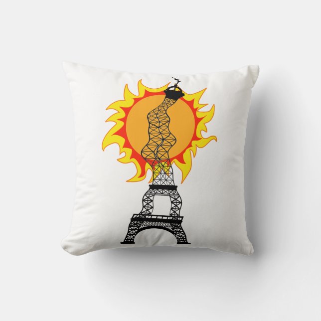 Paris Heat Wave 2022 Throw Pillow (Front)