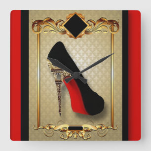Paris High Heel Square Wall Clock