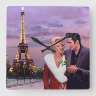Paris Holiday Square Wall Clock