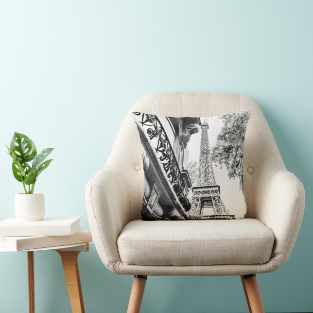 Paris Home Decor in Black and White Cushion (Chair)